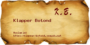 Klapper Botond névjegykártya